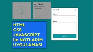 Javascript ile Notlarım Uygulaması | Note App with Javascript | Javascript Localstorage