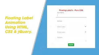Floating label animation using HTML/CSS and Jquery - Pure CSS
