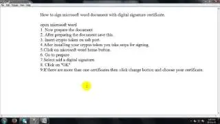 How to use a Digital Signature to Sign a word Document in Microsoft Word .