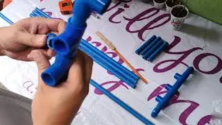 DIY pvc laptop riser for small tables.