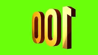 Set of Gold Numbers on Black and Green Background / Free Stock Footage (1080p)