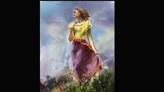 A Traditional Painting Comes To Life On A Digital Landscape.
