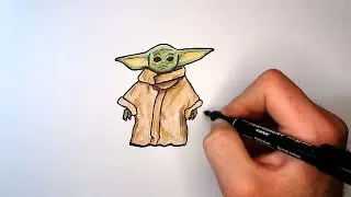 Как нарисовать малыша Йоду | How to draw baby Yoda