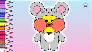 💫 Coloring Kids 💫 How to draw LalaFanfan Duck for kids ~ Как нарисовать Уточку Лала Фанфан
