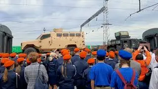 Поезд Победы прибытие на станцию