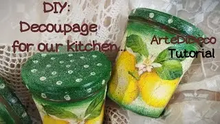 DIY Fast & Easy : Βάζα κουζίνας με λεμόνια.  Kitchen jars with lemons. ArteDiDeco [CC]