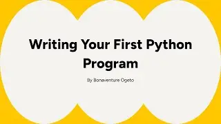 Writing Your First Python Program