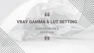 #17 Vray Gamma LUT Setting & Save Problem Solution