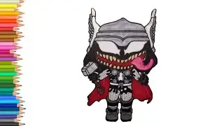 Как нарисовать Веномизированный Тор из комикса Марвел | Venomized Thor comic marvel
