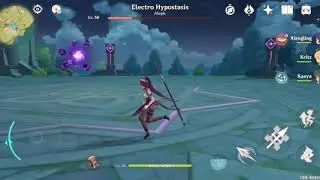 Level 35 Rosaria vs. Level 50 Electro Hypostasis on Genshin Mobile!!!!