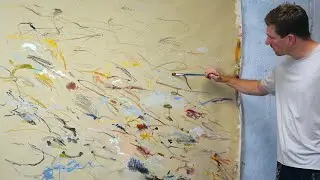 Using lines and marks to make HUGE abstract painting