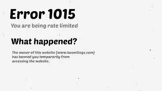 Error 1015 You are being rate limited.