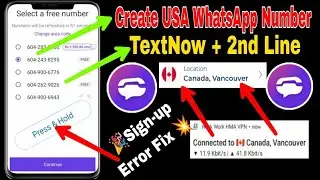 💯 problem fix TextNow is unavailable in your country & pres/hold again try again etc solved