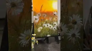 Ромашки на закате #живопись #art  #painting #artist #акрил #drawing #flowers