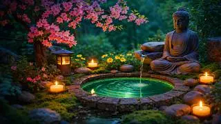 🌸 Zen Garden Water Fountain 🕯️ Relaxing Buddha Ambience | 4K TV Art