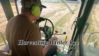 John Deere 4400 Harvesting Rye--Ride Along!