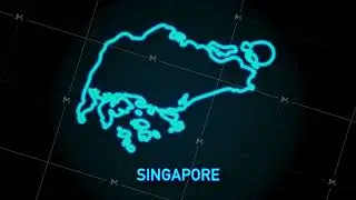 Singapore map icon isolated on background. 4K Video motion graphic animation.