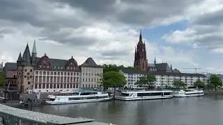 View of Frankfurt am Main from the Iron Bridge