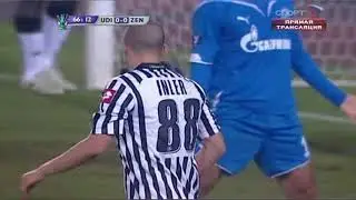 Кубок УЕФА 2008-2009 год 1/8 финала 1 матч Удинезе-Зенит (фрагменты матча)