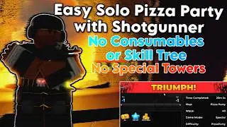 Solo Pizza Party Triumph With Shotgunner Guide (No Special Towers) | Tower Defense Simulator