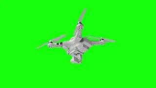 [4K] DJI Drone Flying Animation - Green Screen