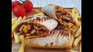 [subtitles] yummy chicken WRAP recipe at home