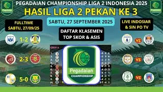 Hasil Liga 2 Pekan ke 3 Sabtu, 27 September 2025 / Klasemen Terbaru & Jadwal Liga 2 Hari ini