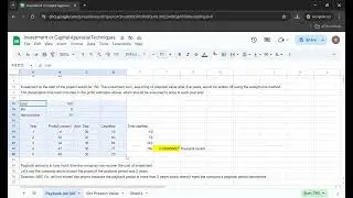 Capital Budgeting - Payback, Discounted Payback and Net Present Value