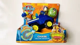 Paw Patrol, Dino Rescue Chase’s Deluxe Rev Up Vehicle with Mystery Dinosaur Figure