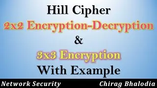 Hill Cipher Encryption and Decryption | Encryption and Decryption example of hill cipher