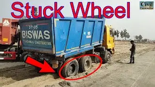 Stuck Dump Truck in Sand ll Skidding to release ll Engr Apu Khan