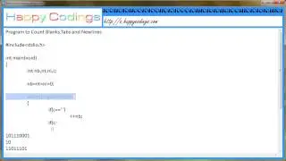 Program to Count Blanks,Tabs and Newlines C Code Example