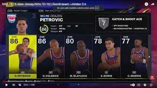 NBA 2K25: New Jersey Nets '91-'92 classic team - Jordan Era