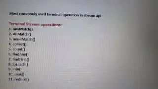 terminal operation in stream api java8