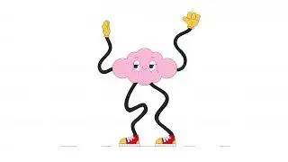 Groovy cloud moving arms and legs line 2D character animation