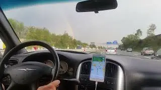 РАДУГА. Вид из окна авто. 