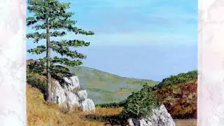 Как нарисовать дерево сосну масляными красками.