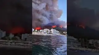 В турецком Мармарисе лесные пожары подобрались к туристическому району!