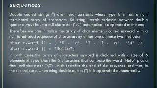 Character Sequences - C++  (Initialization of null-terminated, Using null-terminated)