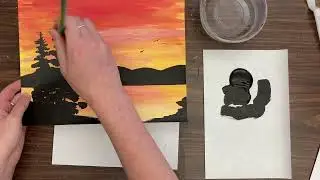 How to Paint a Sunset Silhouette Part 2: Wet on Dry Silhouettes Acrylic Paint