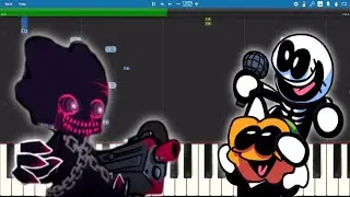 Friday Night Funkin' - Bravery (Evil Pico vs Skid & Pump Mod) - Piano Tutorial