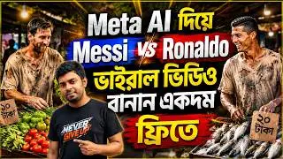 Meta AI দিয়ে Messi vs Ronaldo ভাইরাল ভিডিও বানান একদম ফ্রিতে 🔥 | AI Football Video Tutorial Bangla