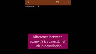 sc.next() function in java || input from user