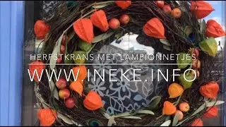 Herfstkrans met lampionnetjes