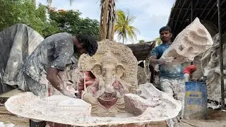 Pop Ganesh Making 2023 | Ganesha Idol Making Process with plaster of paris | Ganpati Making 2023