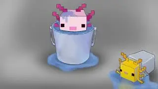 Cute Axolotl animation from the Minecraft Cave and Cliff update (Fan made).