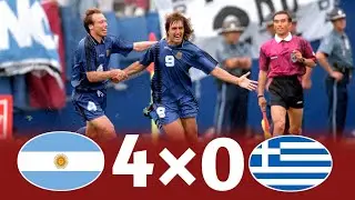 Argentina 4×0 Greece | 1994 World Cup | Gabriel Batistuta Scored Hat - trick Extended Highlights