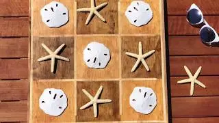 DIY Coastal Tic Tac Toe Board 'n Serving Tray
