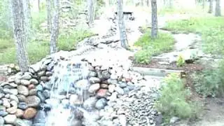 Finished backyard waterfall