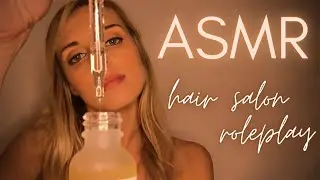 ASMR roleplay - hair treatment, brushing, styling and trimming - personal attention, soft spoken